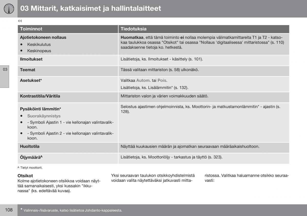 Volvo XC60 I 1 FL omistajan kasikirja / page 110