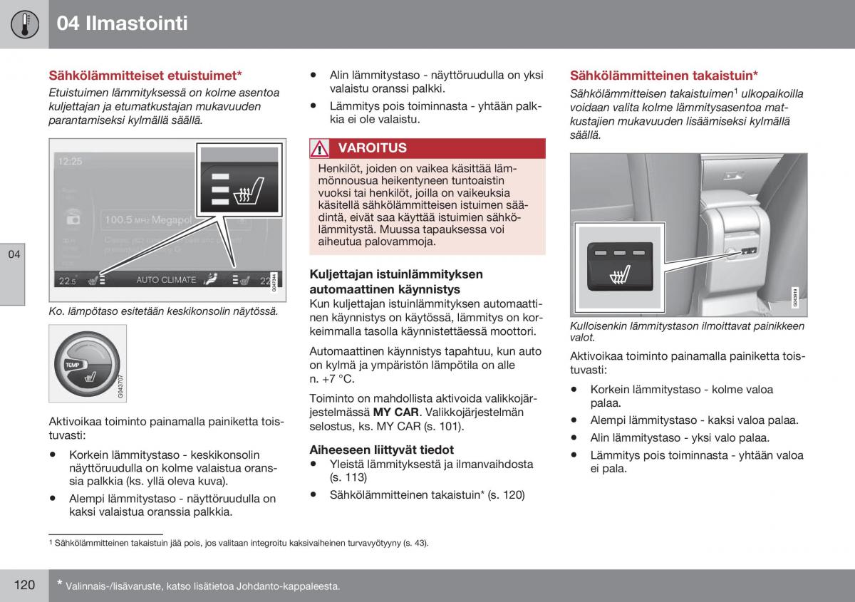 Volvo XC60 I 1 FL omistajan kasikirja / page 122