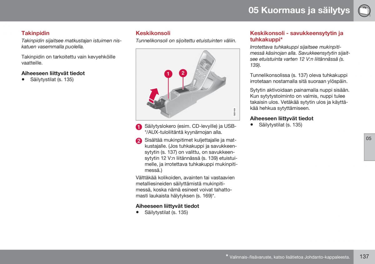 Volvo XC60 I 1 FL omistajan kasikirja / page 139