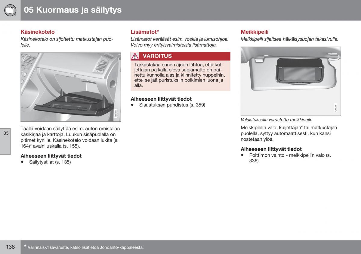 Volvo XC60 I 1 FL omistajan kasikirja / page 140