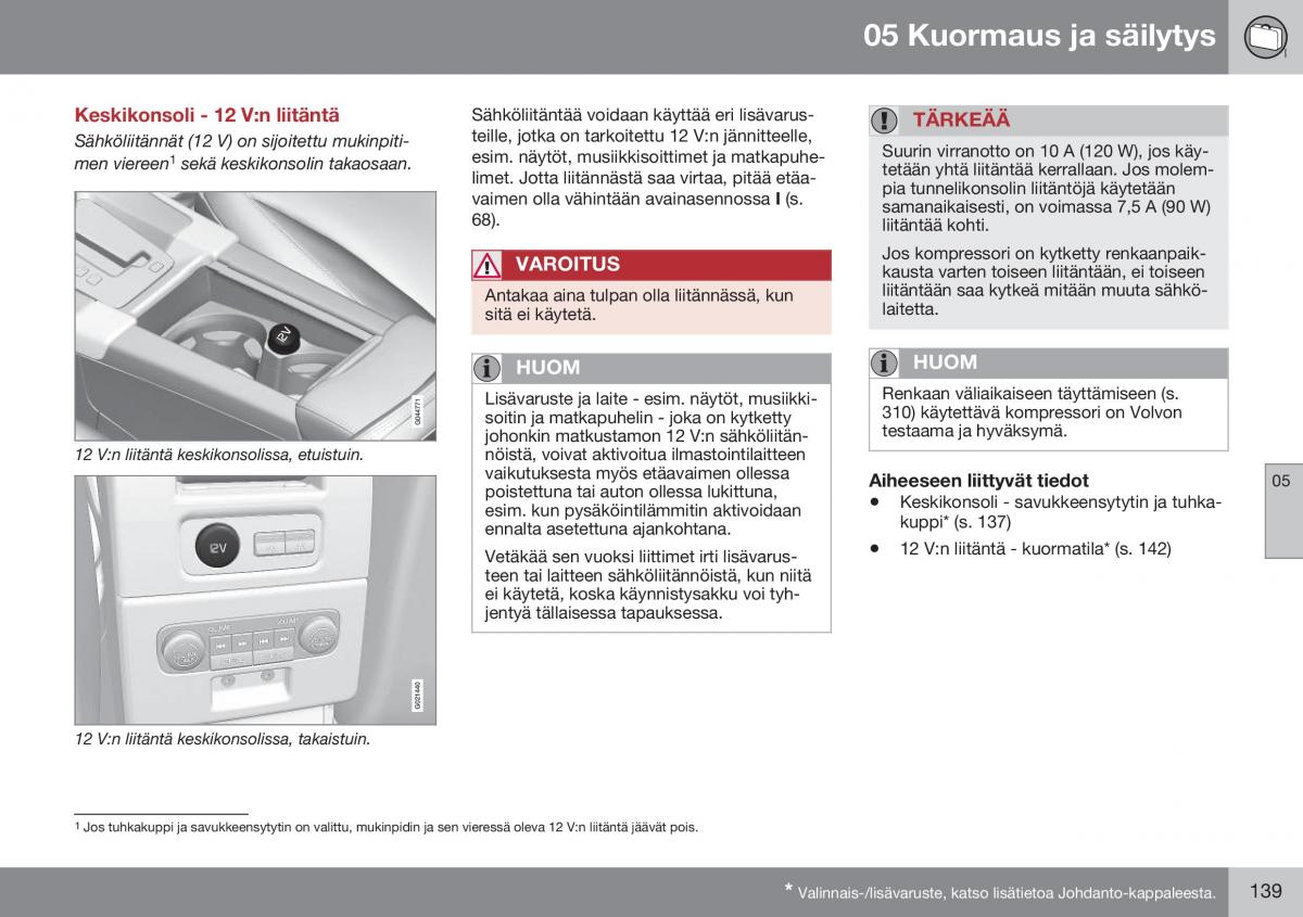 Volvo XC60 I 1 FL omistajan kasikirja / page 141