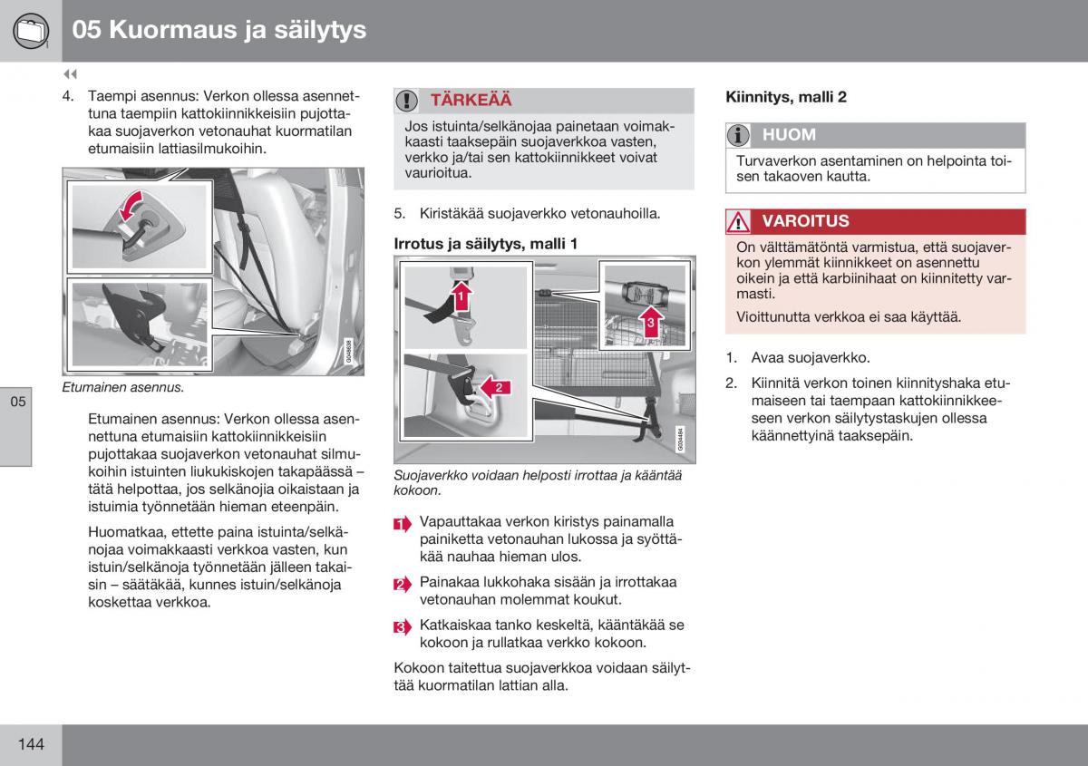 Volvo XC60 I 1 FL omistajan kasikirja / page 146