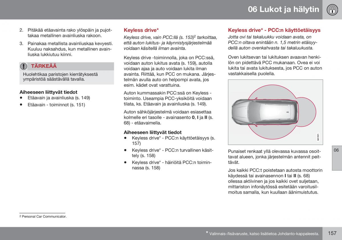 Volvo XC60 I 1 FL omistajan kasikirja / page 159