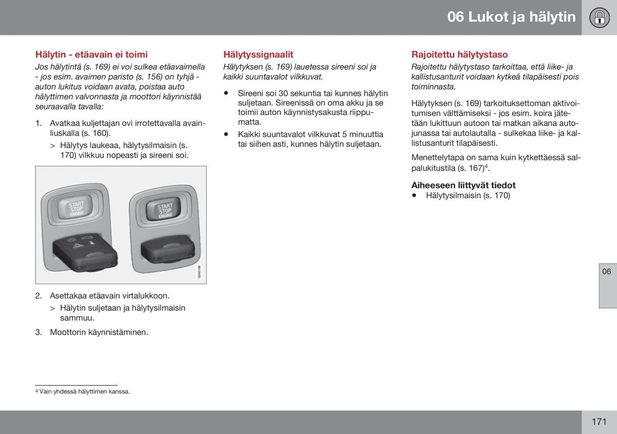 Volvo XC60 I 1 FL omistajan kasikirja / page 173