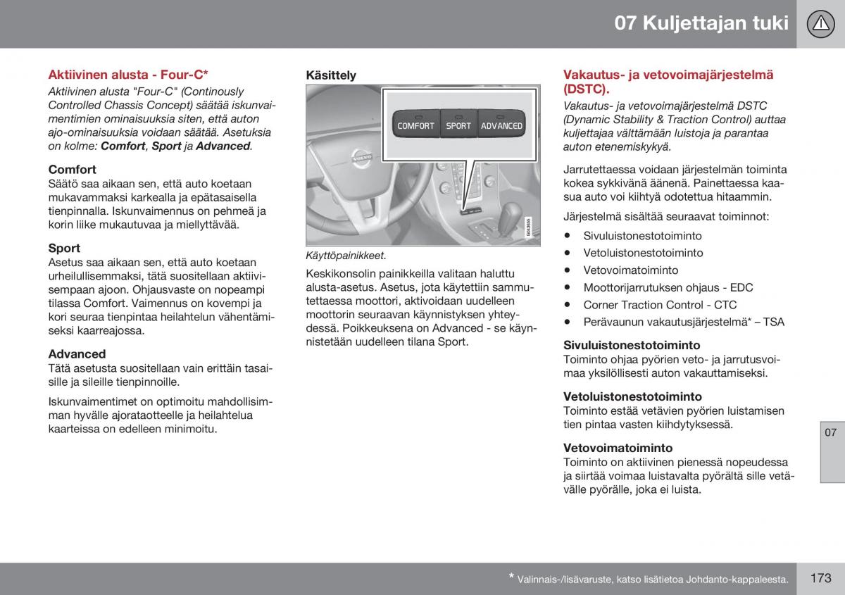 Volvo XC60 I 1 FL omistajan kasikirja / page 175