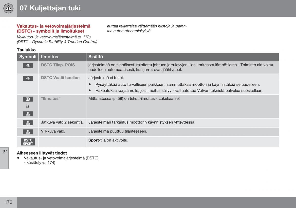 Volvo XC60 I 1 FL omistajan kasikirja / page 178