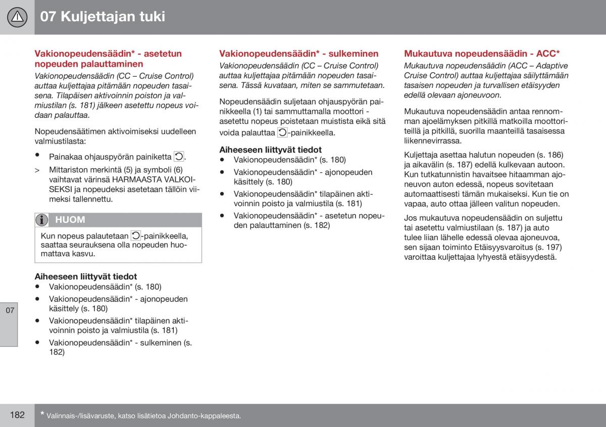 Volvo XC60 I 1 FL omistajan kasikirja / page 184