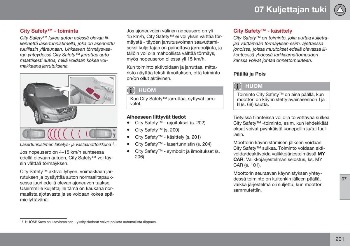 Volvo XC60 I 1 FL omistajan kasikirja / page 203