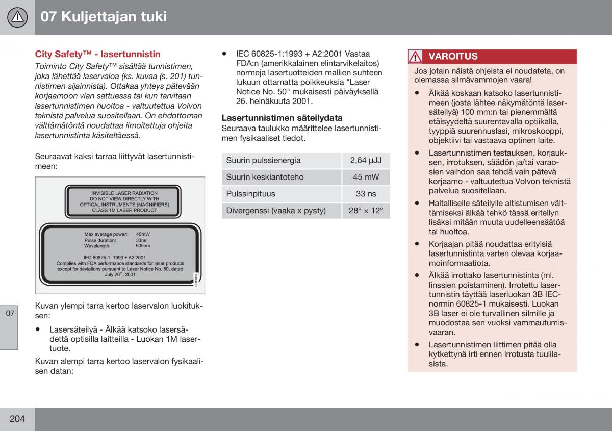 Volvo XC60 I 1 FL omistajan kasikirja / page 206