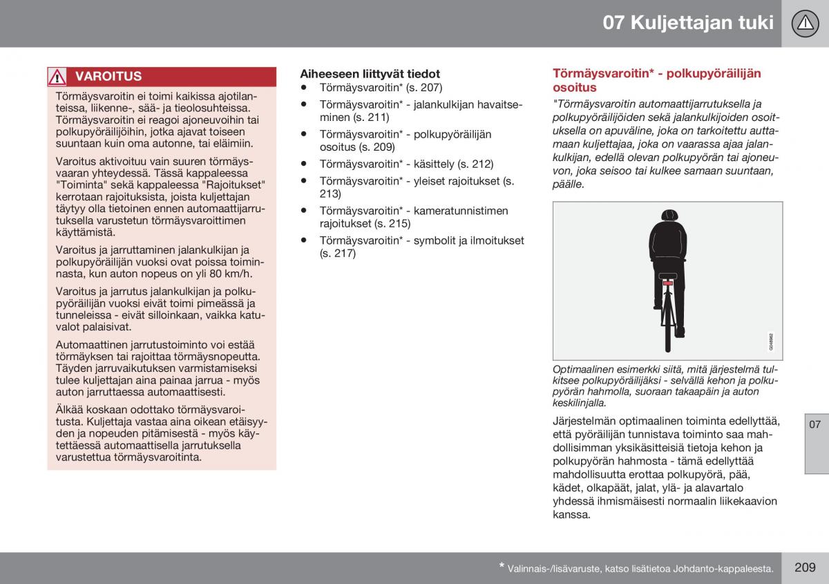 Volvo XC60 I 1 FL omistajan kasikirja / page 211