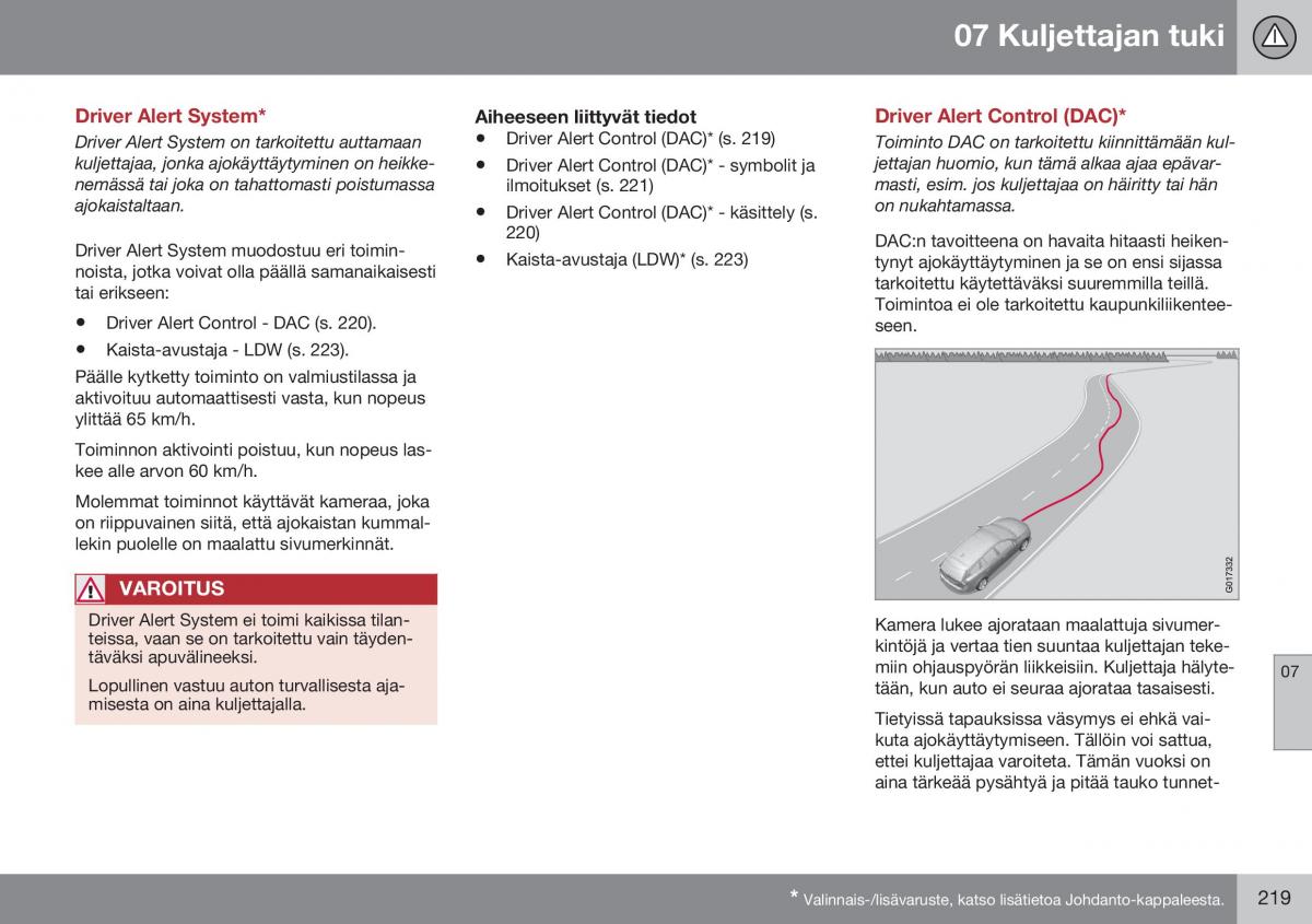 Volvo XC60 I 1 FL omistajan kasikirja / page 221