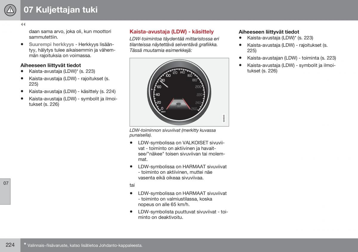 Volvo XC60 I 1 FL omistajan kasikirja / page 226