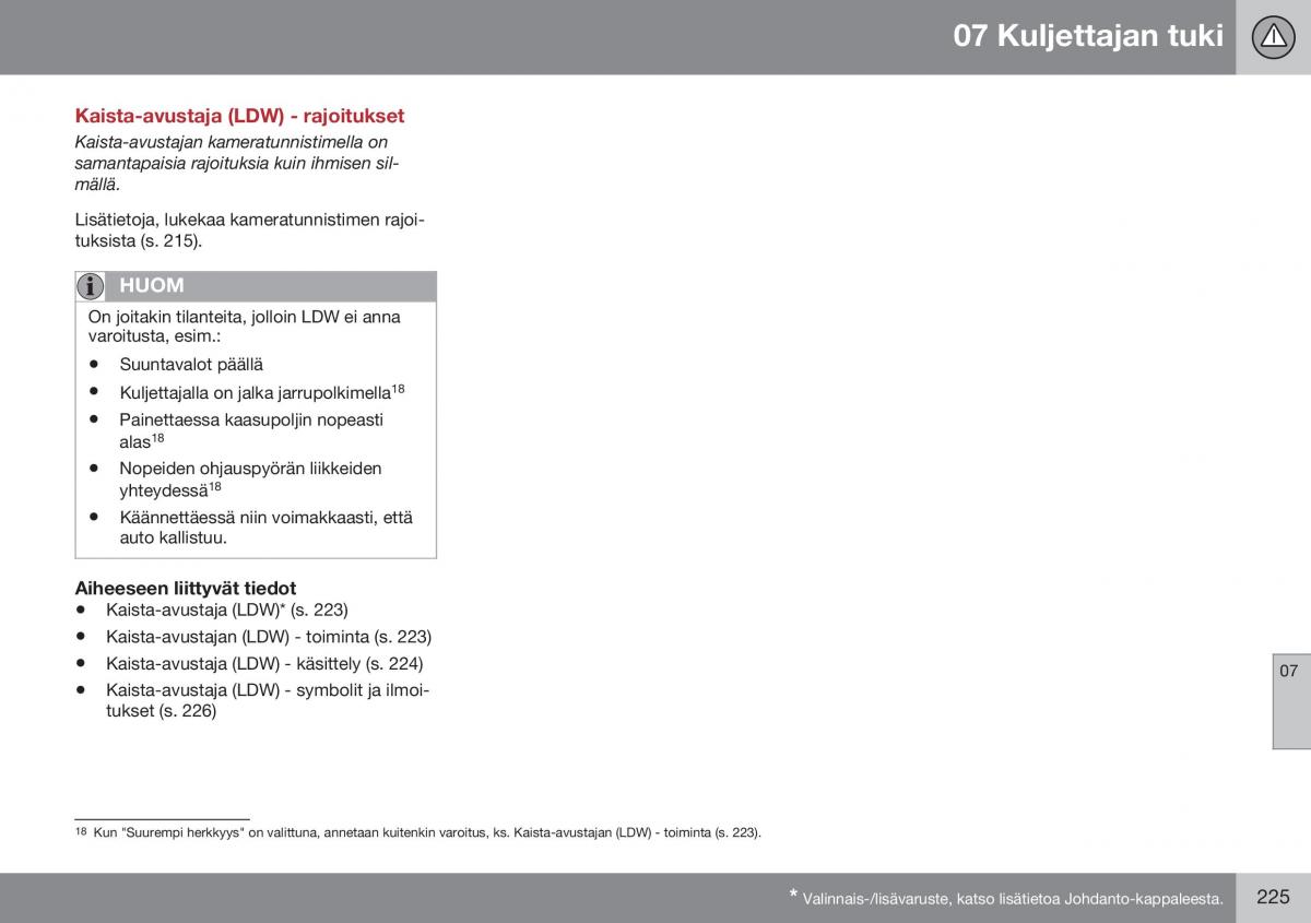 Volvo XC60 I 1 FL omistajan kasikirja / page 227