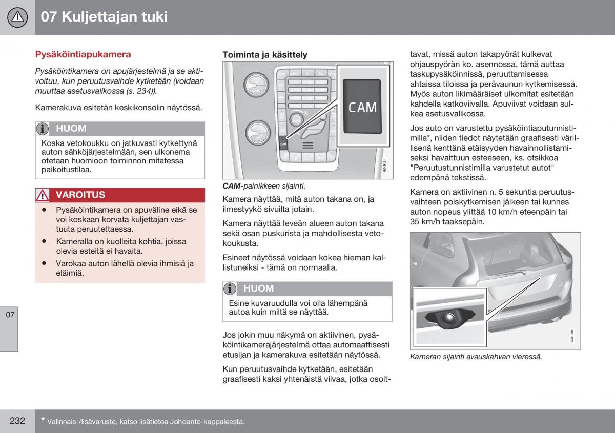 Volvo XC60 I 1 FL omistajan kasikirja / page 234