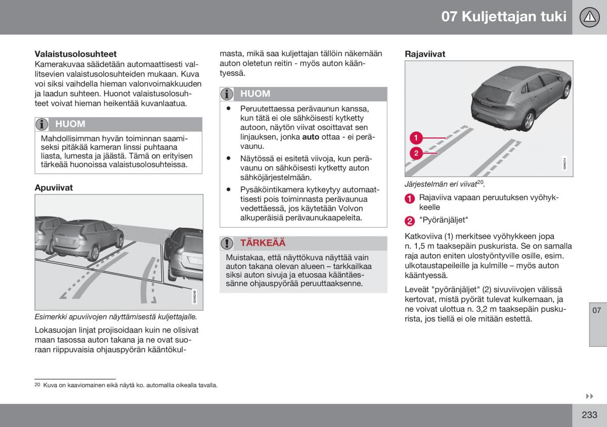 Volvo XC60 I 1 FL omistajan kasikirja / page 235