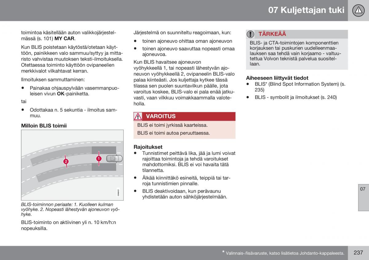 Volvo XC60 I 1 FL omistajan kasikirja / page 239