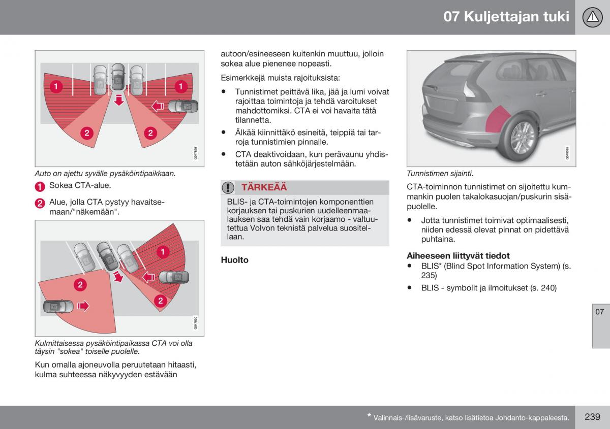 Volvo XC60 I 1 FL omistajan kasikirja / page 241