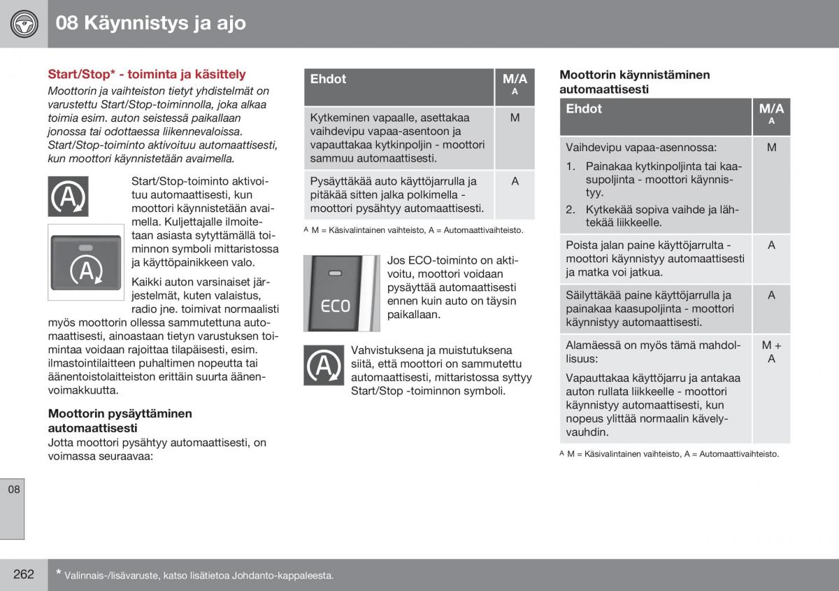 Volvo XC60 I 1 FL omistajan kasikirja / page 264