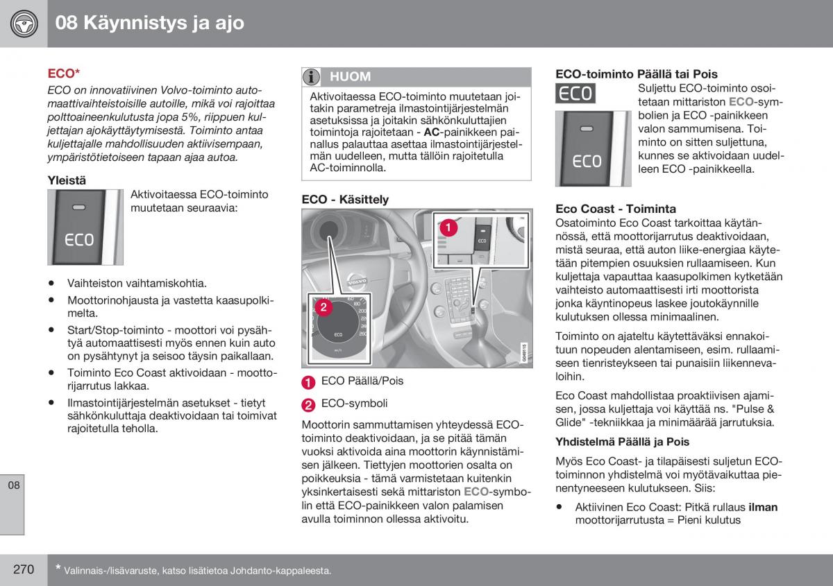 Volvo XC60 I 1 FL omistajan kasikirja / page 272