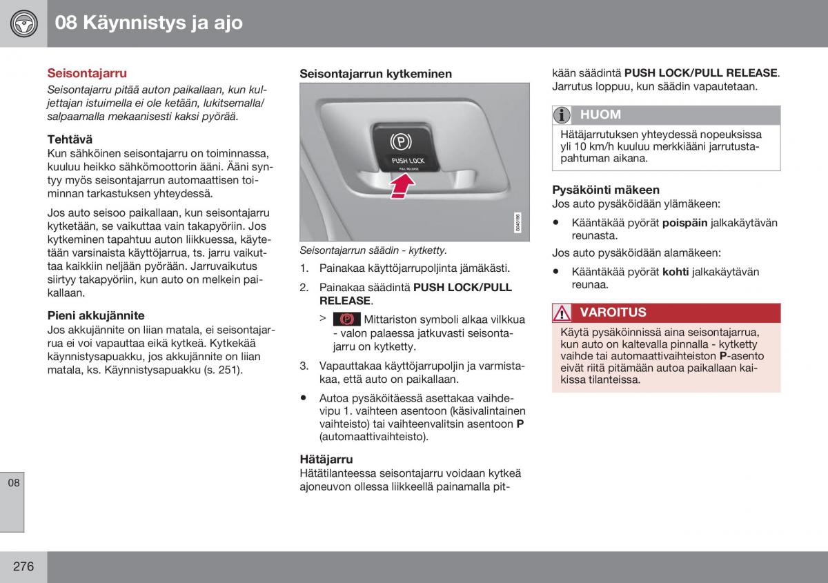 Volvo XC60 I 1 FL omistajan kasikirja / page 278