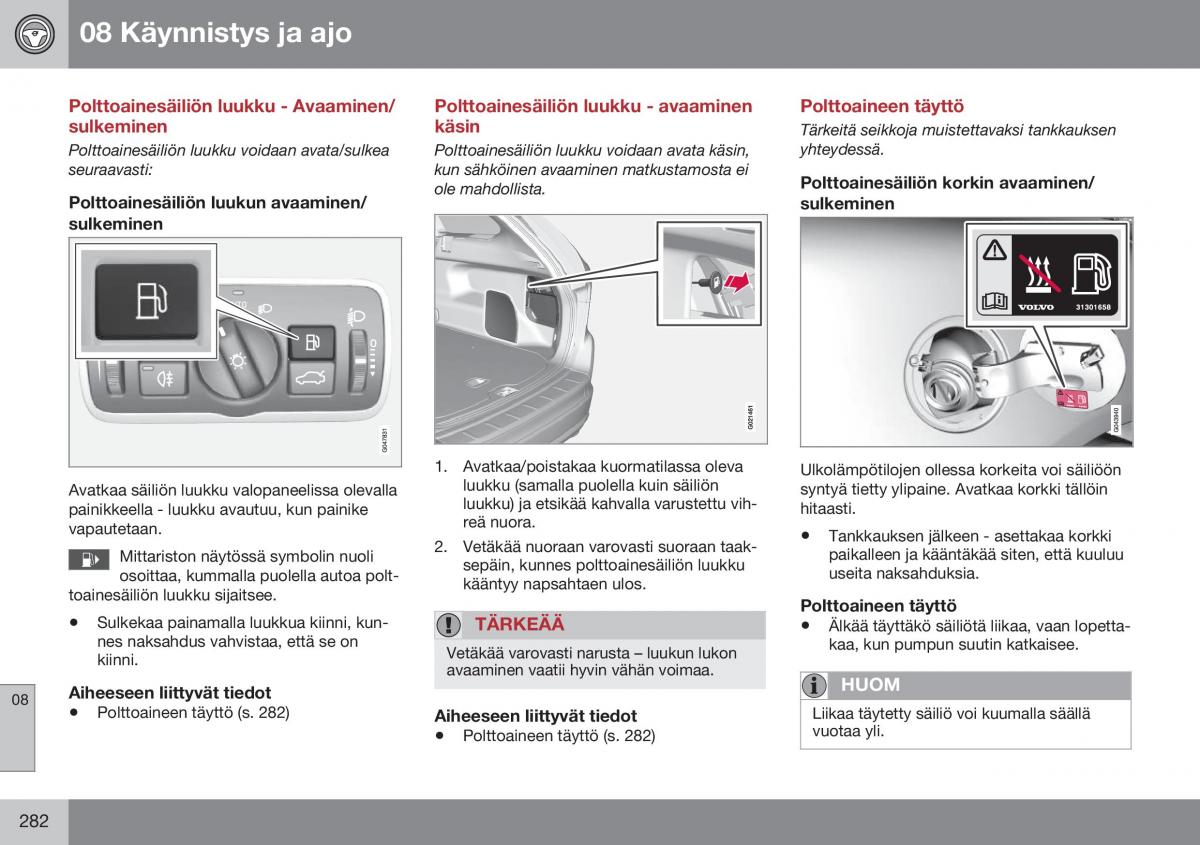 Volvo XC60 I 1 FL omistajan kasikirja / page 284