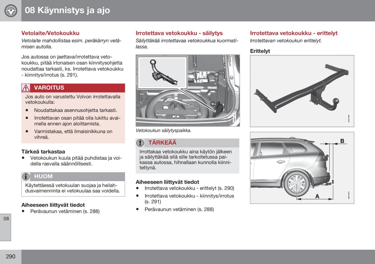 Volvo XC60 I 1 FL omistajan kasikirja / page 292