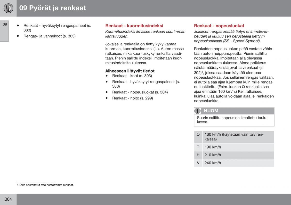 Volvo XC60 I 1 FL omistajan kasikirja / page 306