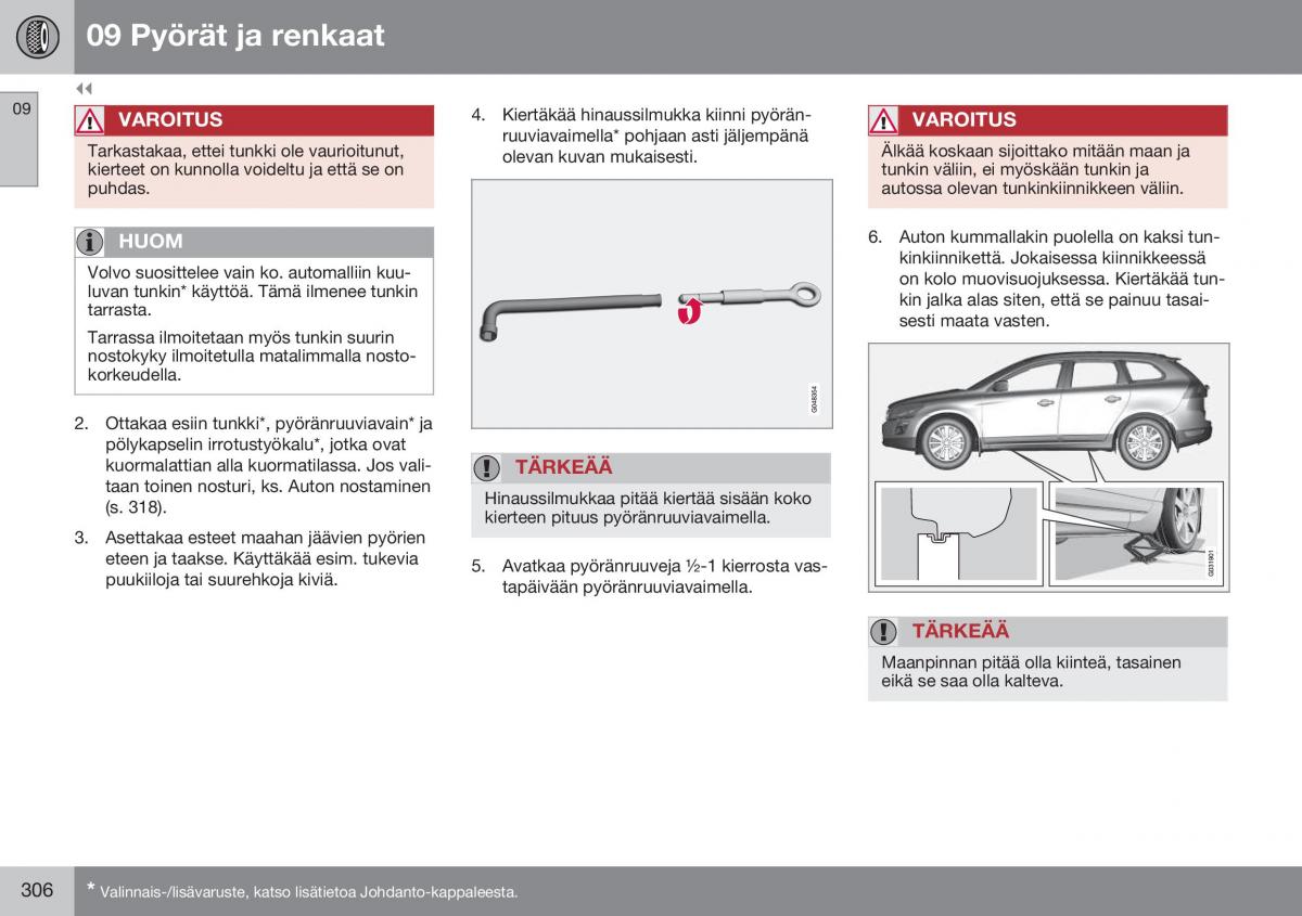 Volvo XC60 I 1 FL omistajan kasikirja / page 308