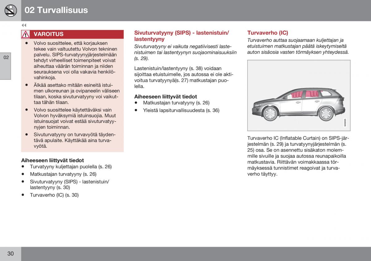 Volvo XC60 I 1 FL omistajan kasikirja / page 32