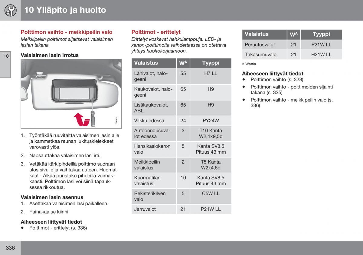 Volvo XC60 I 1 FL omistajan kasikirja / page 338