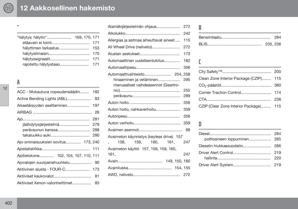 Volvo XC60 I 1 FL omistajan kasikirja / page 404