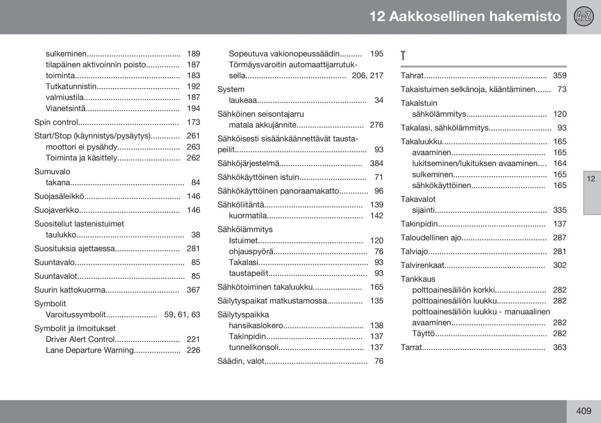 Volvo XC60 I 1 FL omistajan kasikirja / page 411