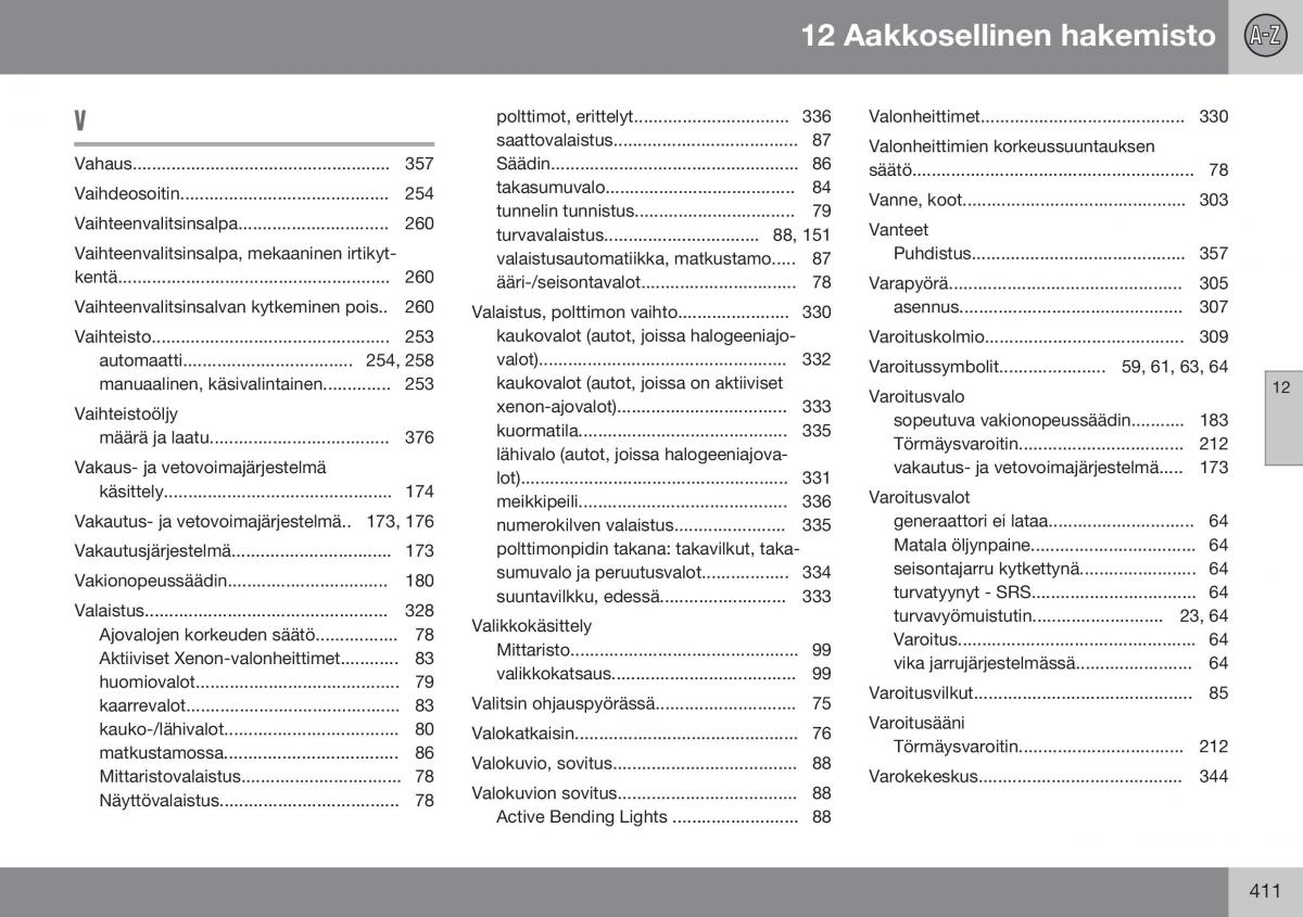 Volvo XC60 I 1 FL omistajan kasikirja / page 413