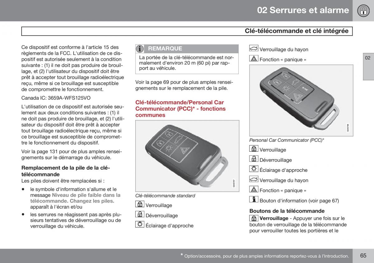 Volvo XC60 I 1 FL manuel du proprietaire / page 67