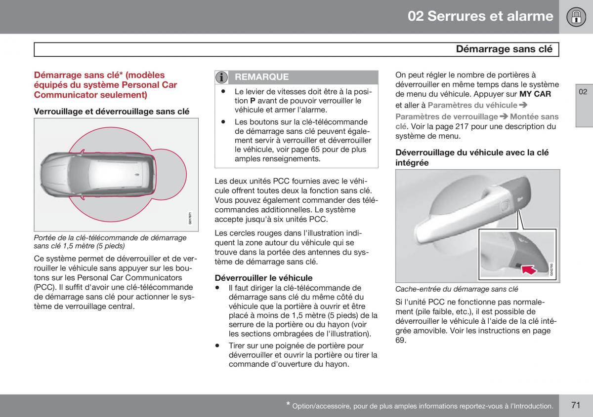 Volvo XC60 I 1 FL manuel du proprietaire / page 73