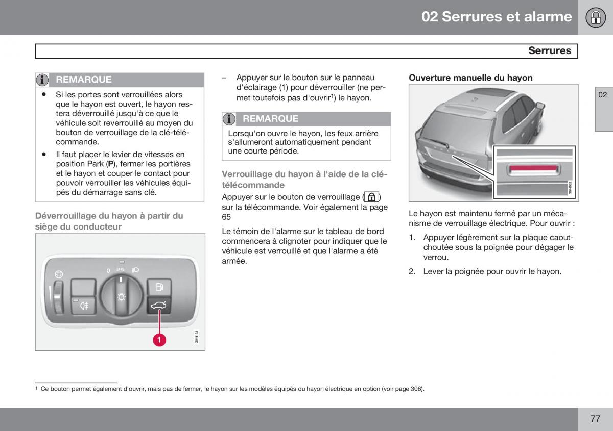 Volvo XC60 I 1 FL manuel du proprietaire / page 79