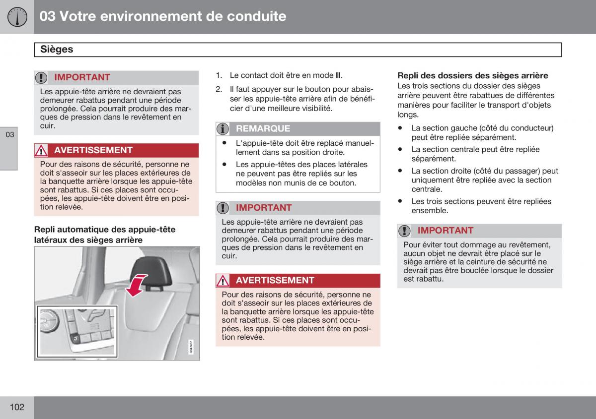 Volvo XC60 I 1 FL manuel du proprietaire / page 104