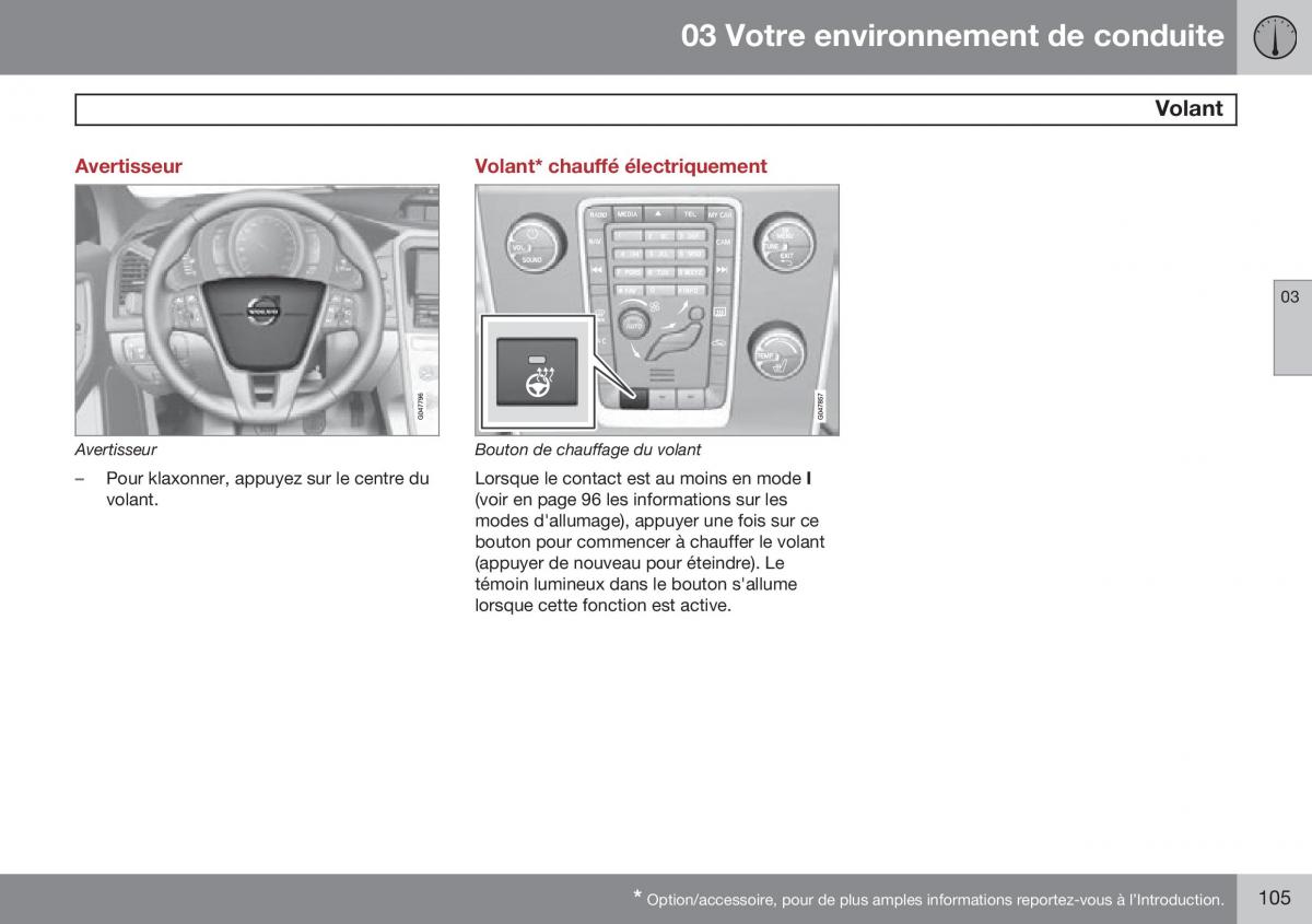 Volvo XC60 I 1 FL manuel du proprietaire / page 107