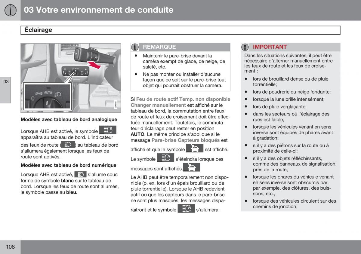 Volvo XC60 I 1 FL manuel du proprietaire / page 110