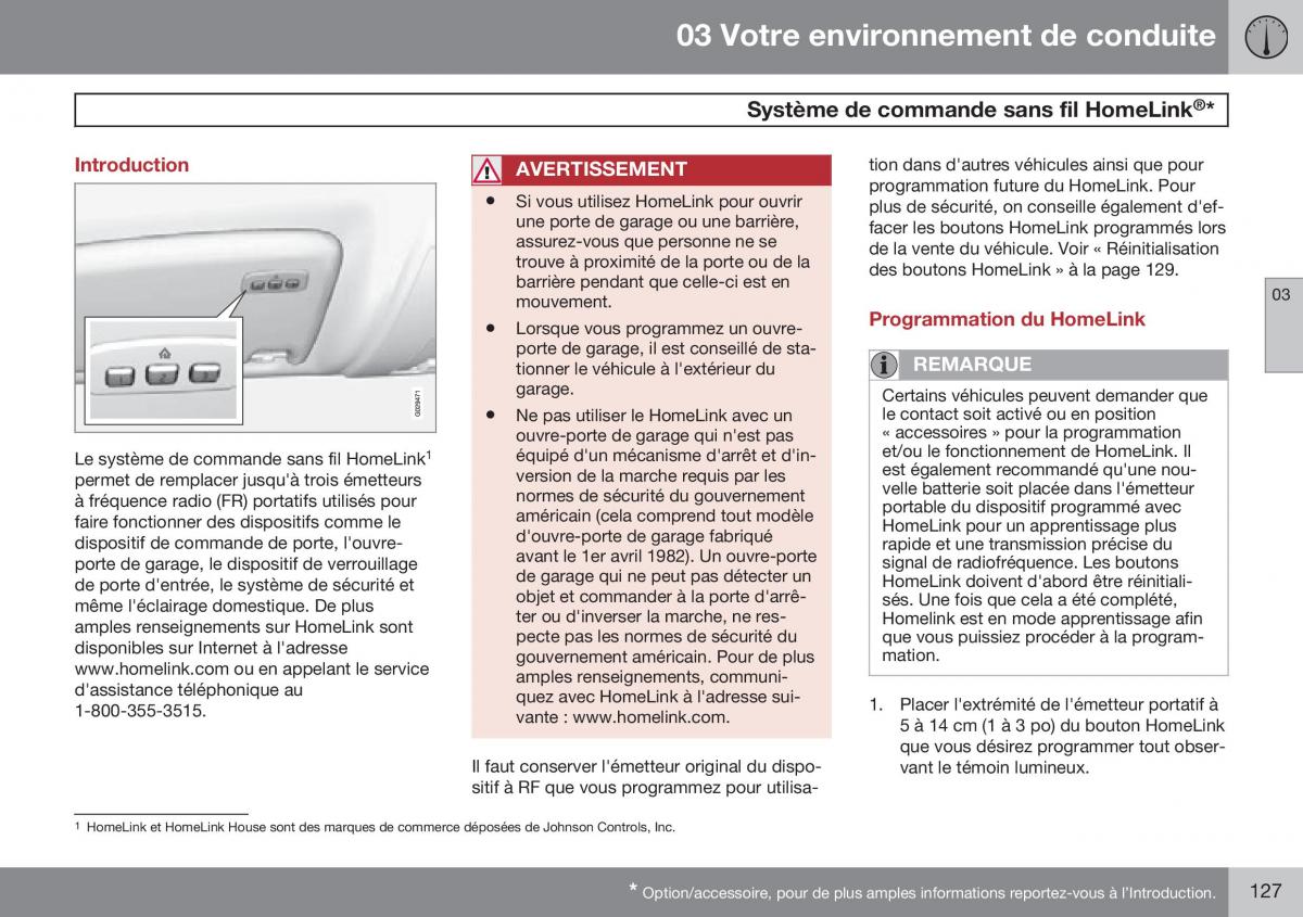 Volvo XC60 I 1 FL manuel du proprietaire / page 129