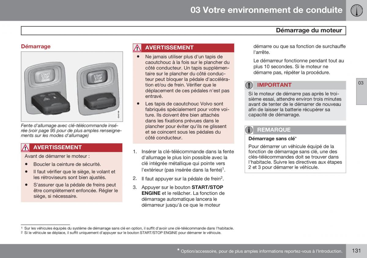 Volvo XC60 I 1 FL manuel du proprietaire / page 133