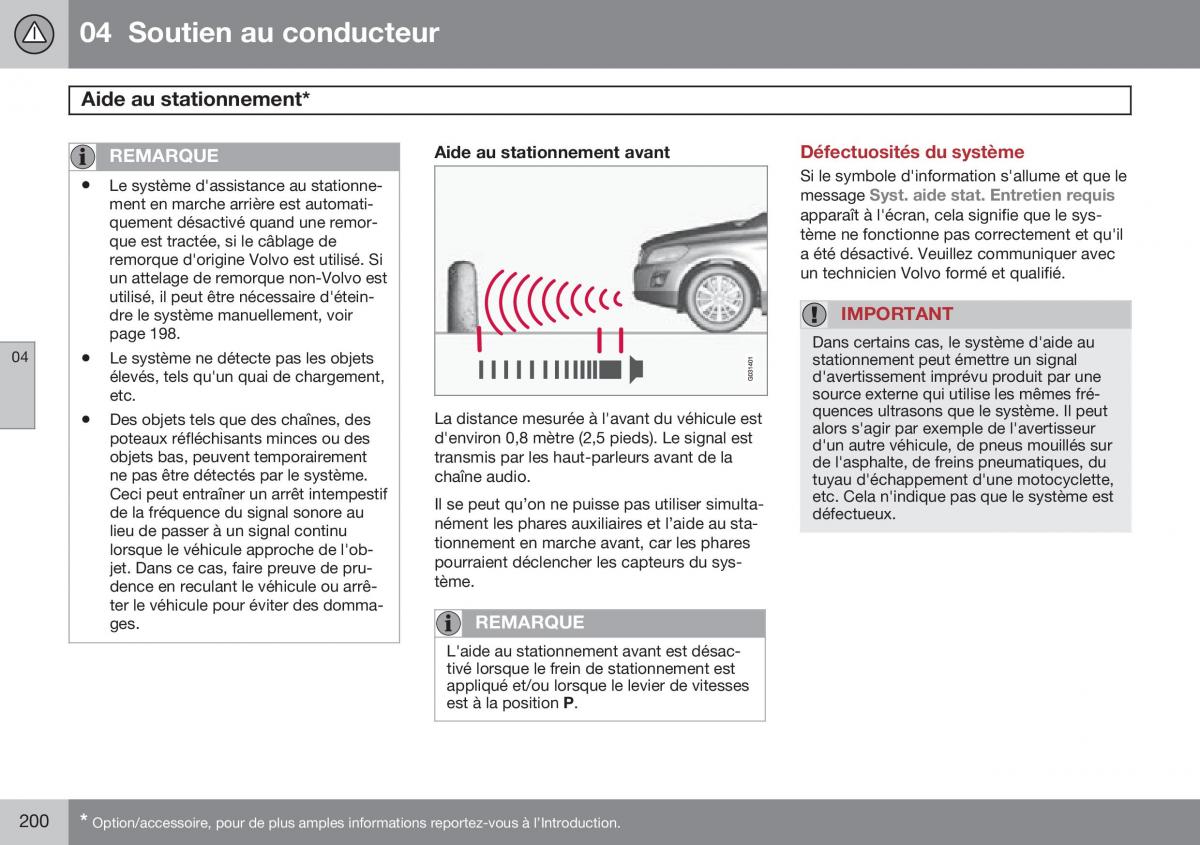 Volvo XC60 I 1 FL manuel du proprietaire / page 202