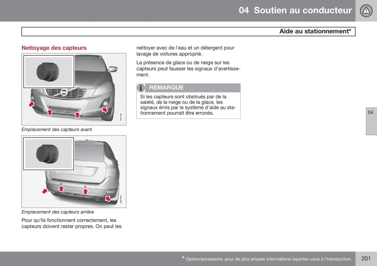 Volvo XC60 I 1 FL manuel du proprietaire / page 203