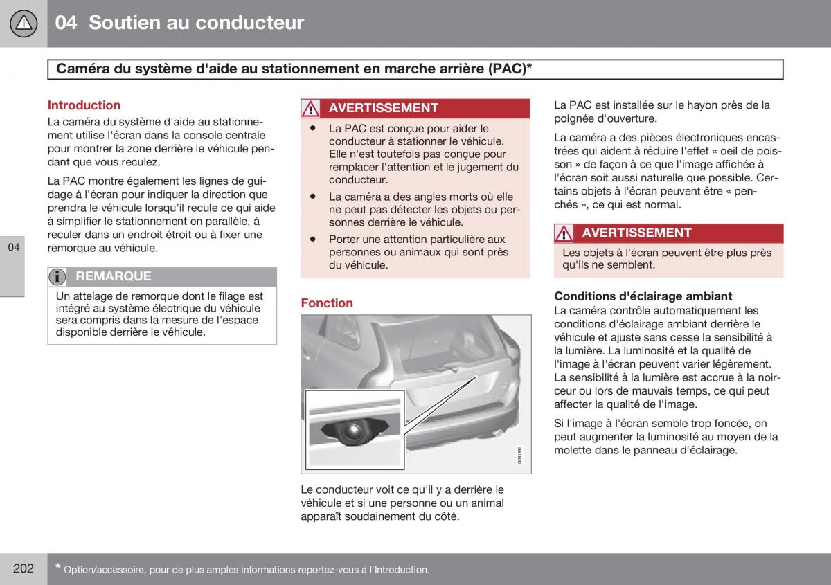 Volvo XC60 I 1 FL manuel du proprietaire / page 204