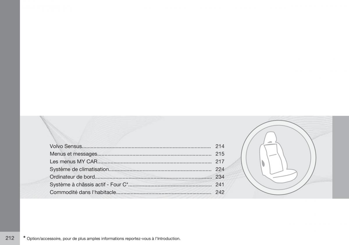 Volvo XC60 I 1 FL manuel du proprietaire / page 214