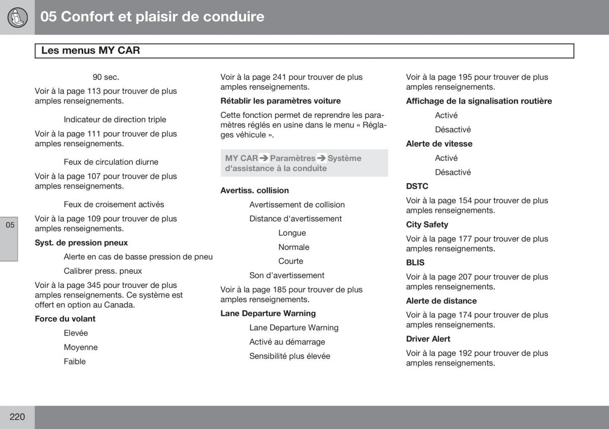 Volvo XC60 I 1 FL manuel du proprietaire / page 222