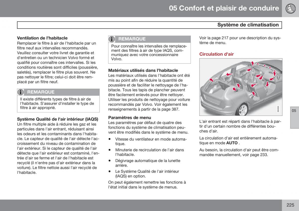 Volvo XC60 I 1 FL manuel du proprietaire / page 227