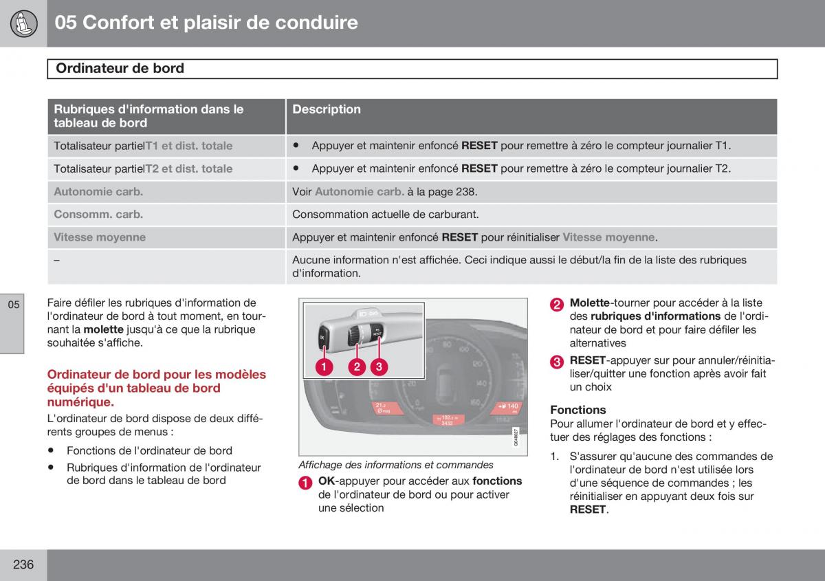 Volvo XC60 I 1 FL manuel du proprietaire / page 238