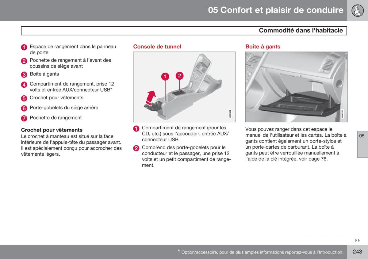 Volvo XC60 I 1 FL manuel du proprietaire / page 245