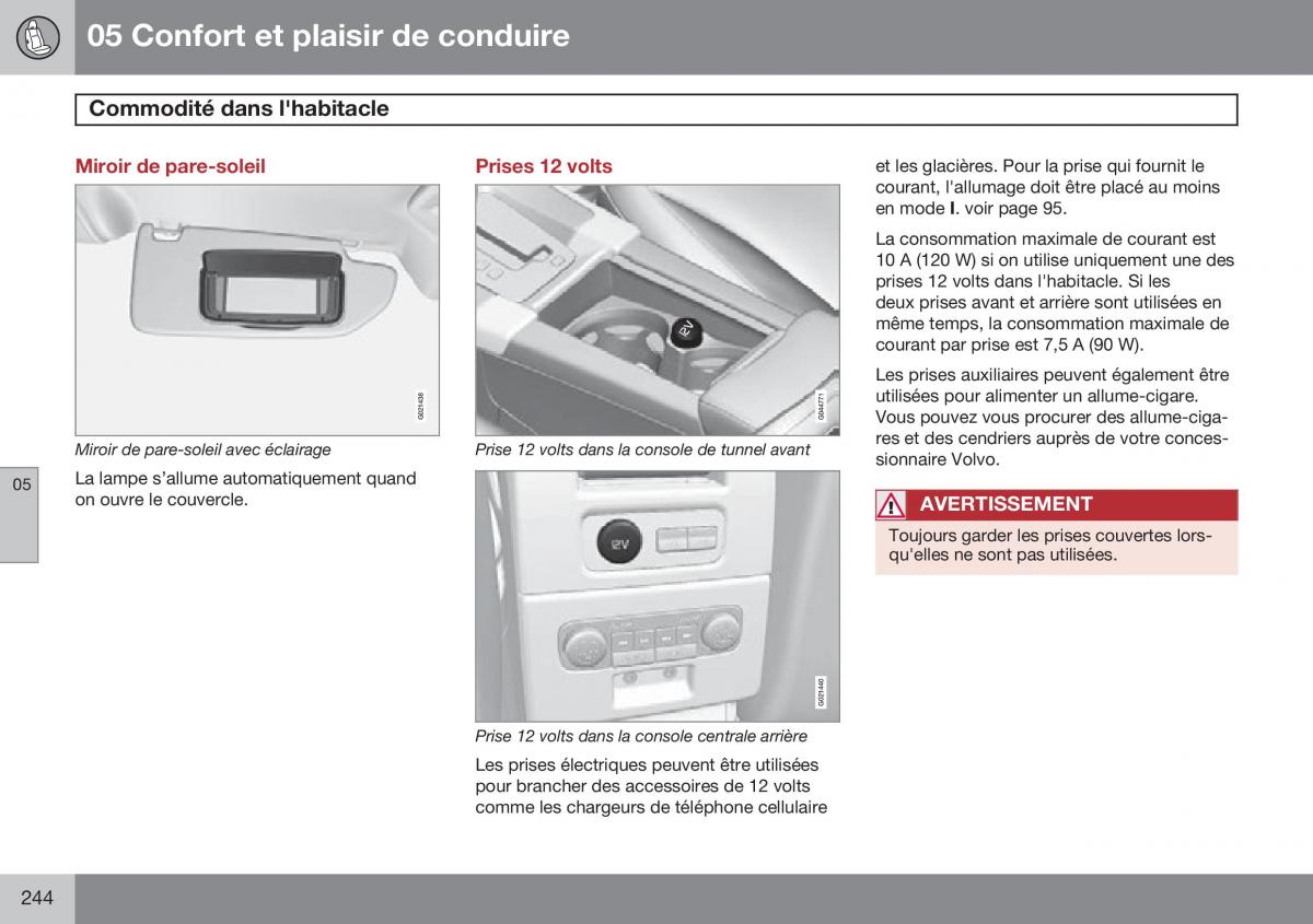 Volvo XC60 I 1 FL manuel du proprietaire / page 246